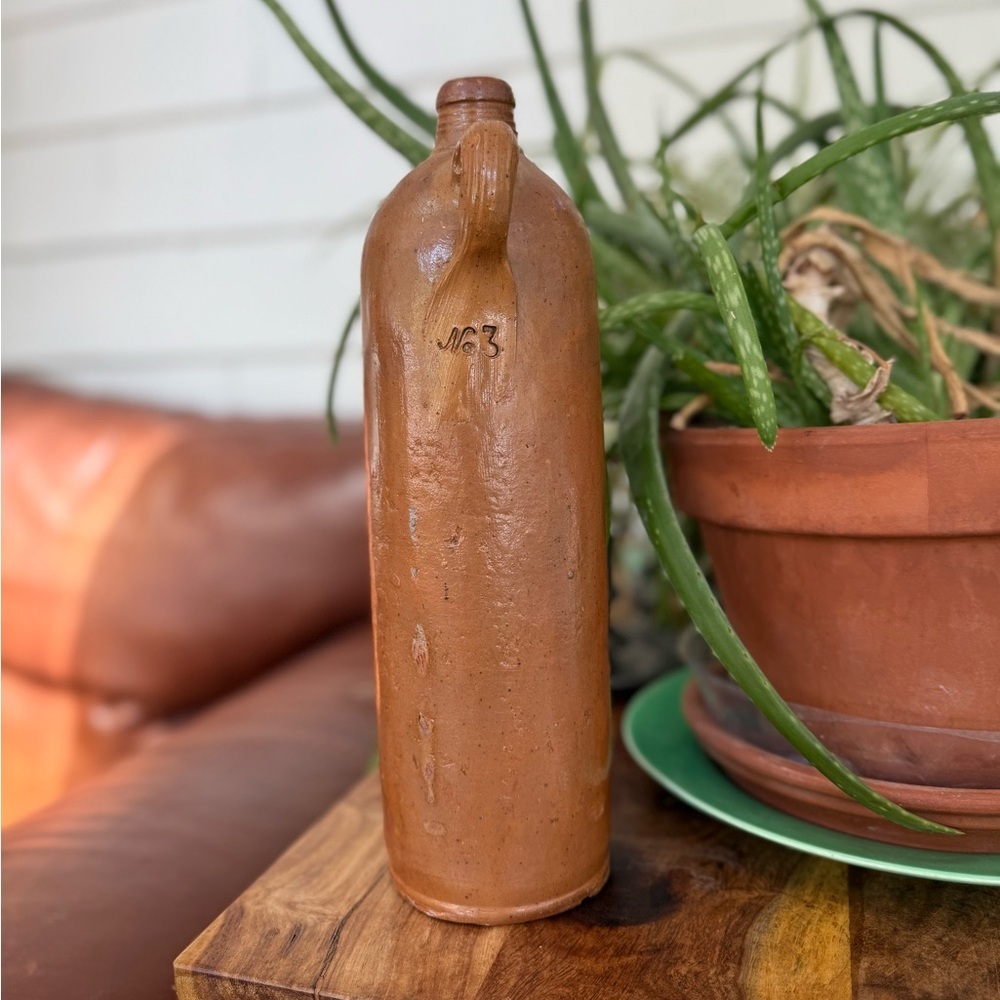 Antique Stoneware tall bottle antique Rotsdorfer stoneware mineral water jug.
